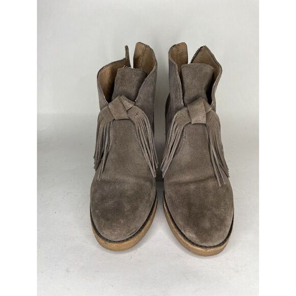 Ugg Booties Women Size 9 Gray Suede Zip Heels - Picture 3 of 16
